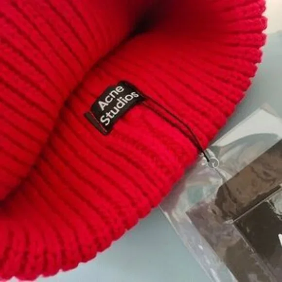 Acne Studios Bright Red Kids Hat display picture 1